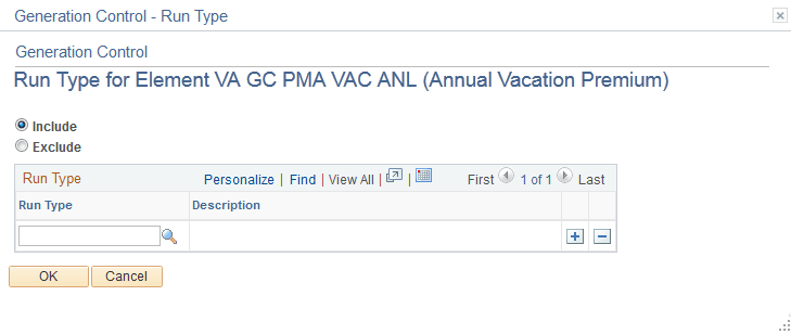 <>Generation Control - Run Type for Element <name> page