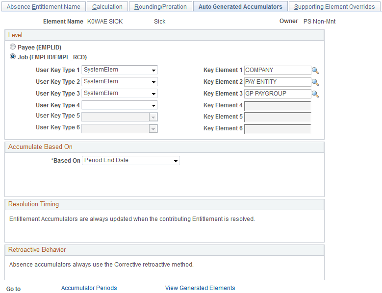 Absence Entitlements - Auto Generated Accumulators