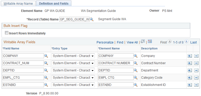 Definition and Fields page