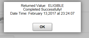 Eligibility Result Page