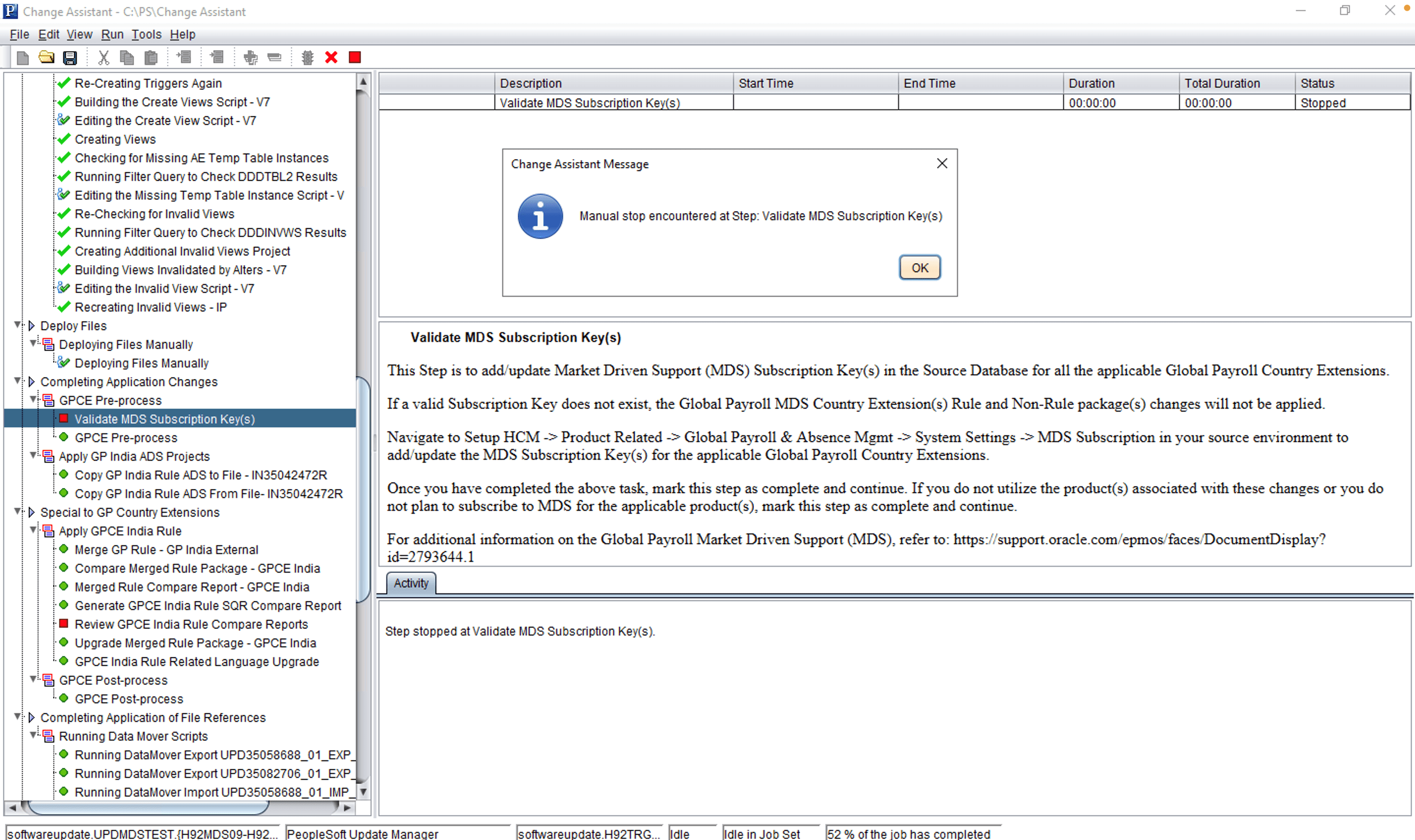 Change Assistant page