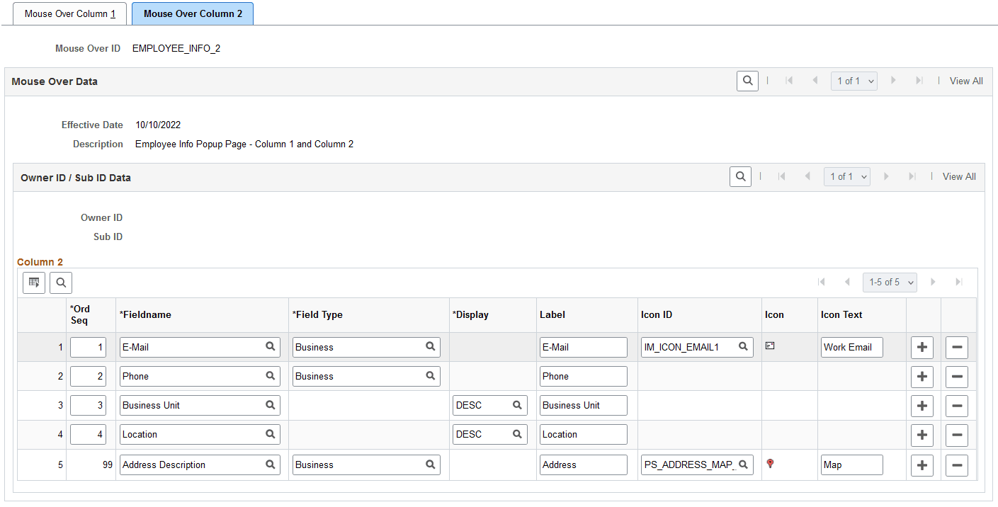 Mouse Over Column 2 page