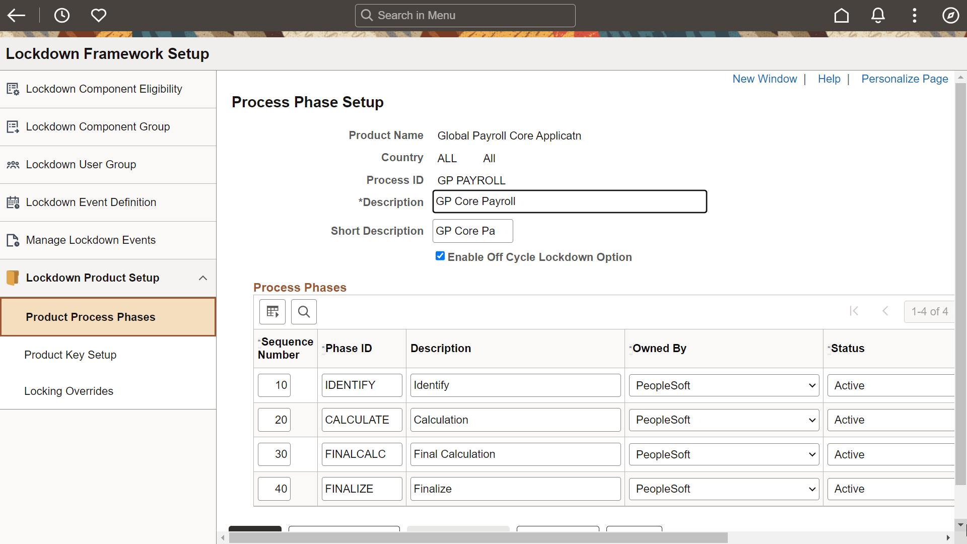 Process Phase Setup