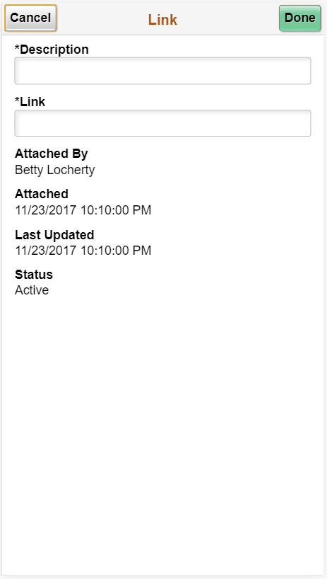(Smartphone) Add Link page