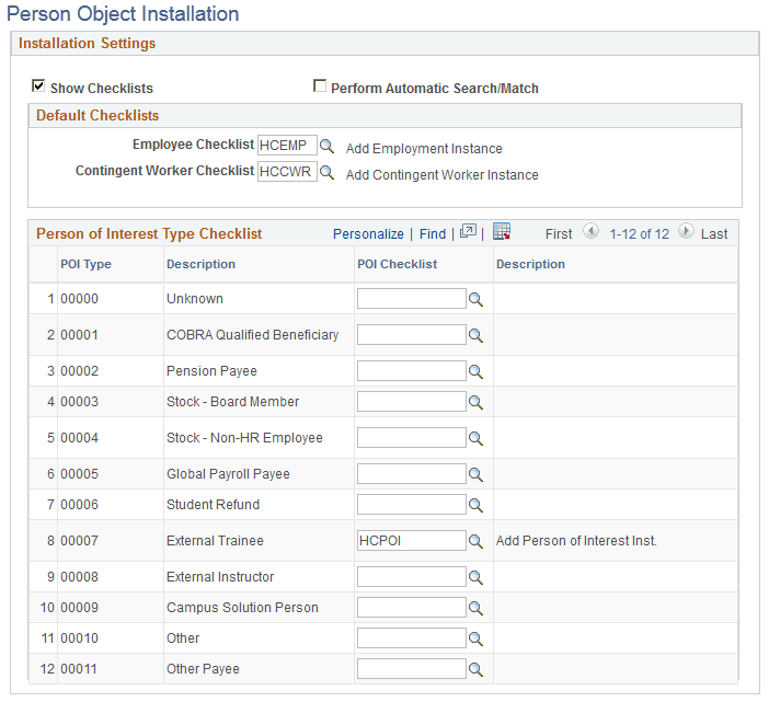 Person Object Installation Page