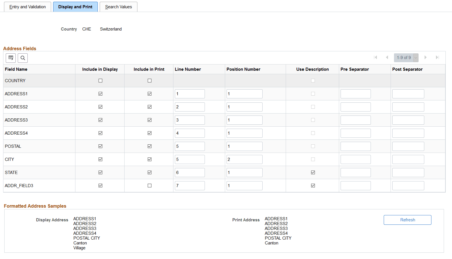 Display and Print page