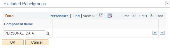 Excluded Panelgroups page