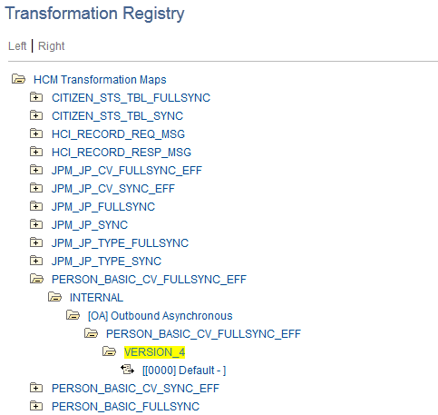 Transformation Registry page