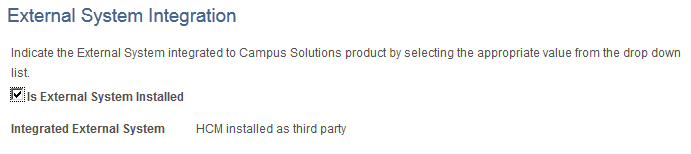 External System Integration page