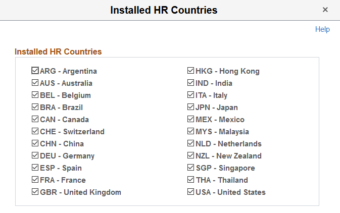Installed HR Countries page