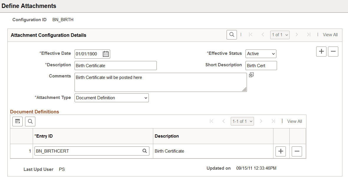 Define Attachments page