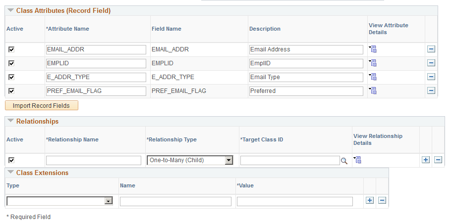 Object Class Definition page (2 of 2)