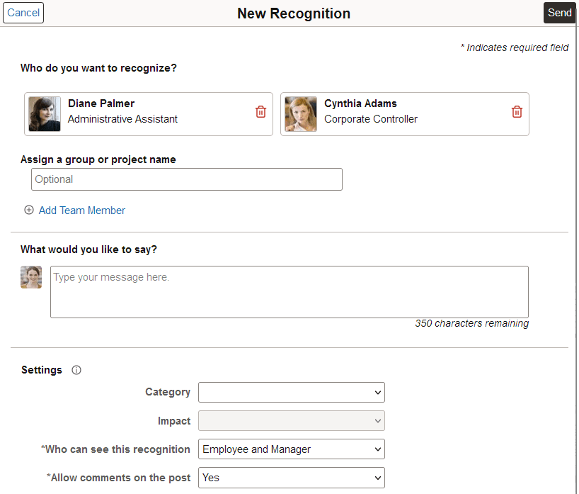 New Recognition page