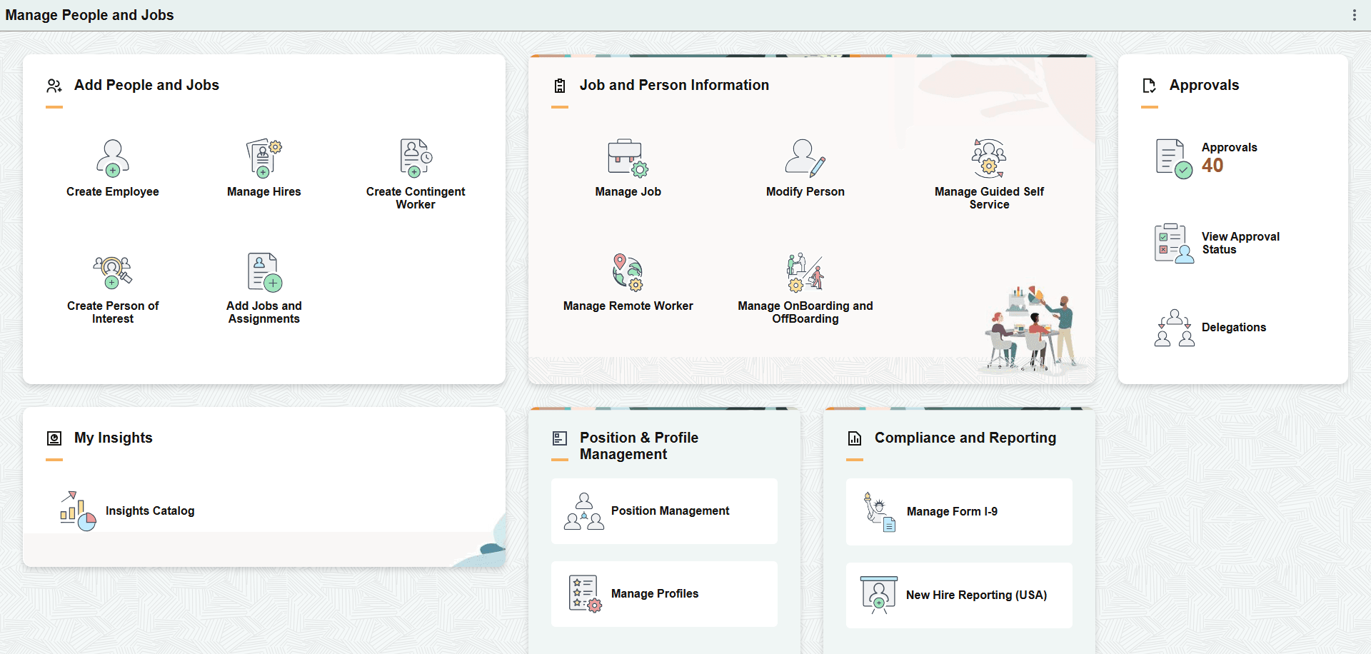 Manage People and Jobs dashboard