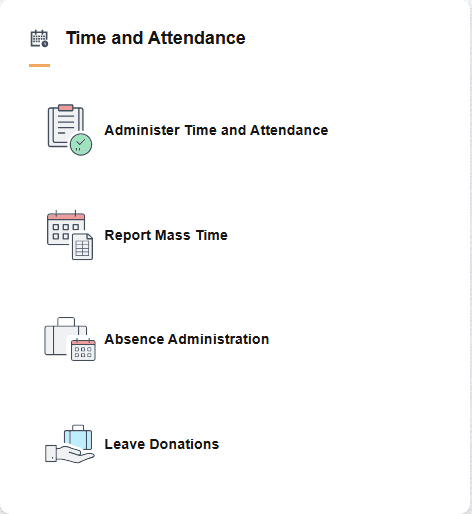 Time and Attendance section