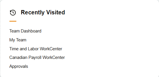 My Home - Recently Visited section