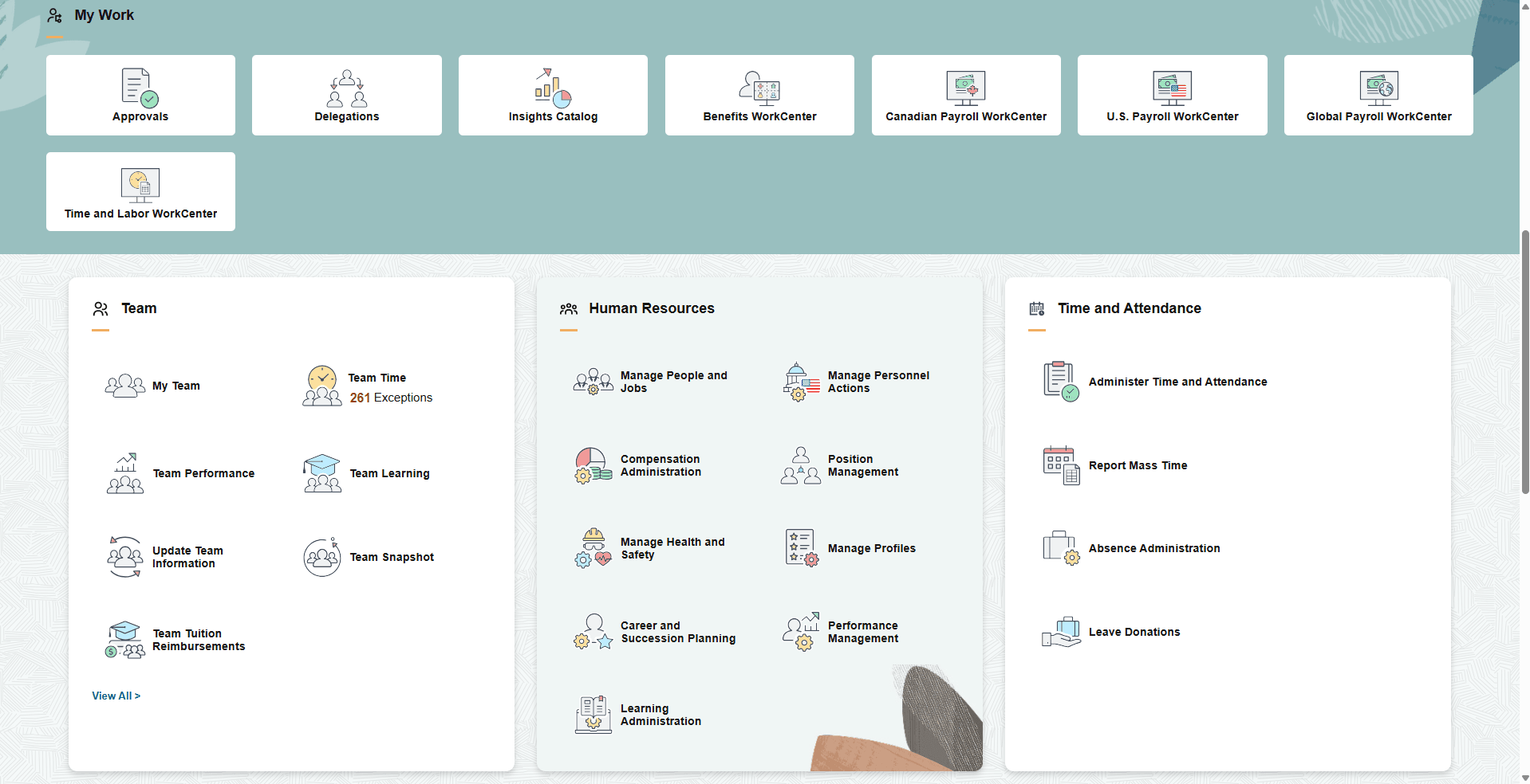 My Work section (1 of 2)