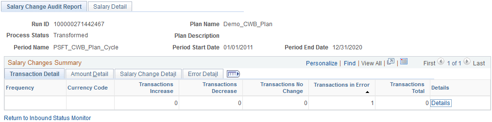 <><Integration Object> Audit Report page