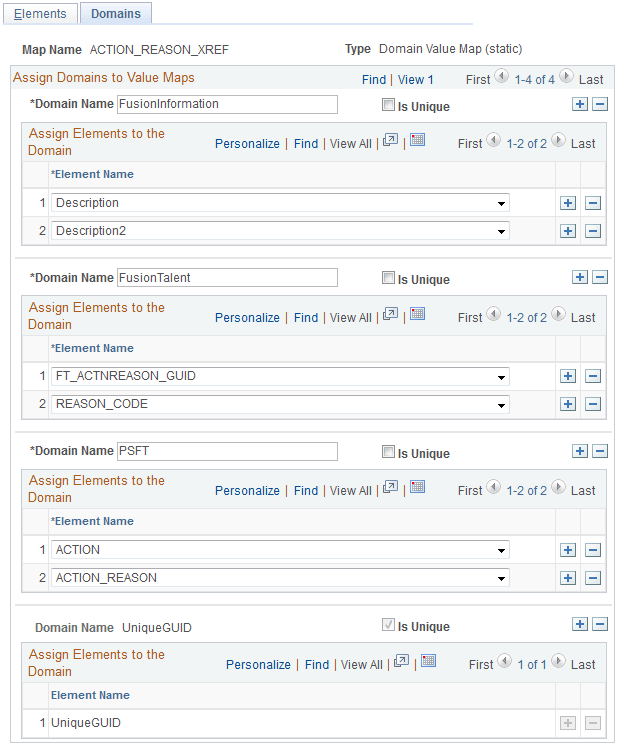 Define Value Maps - Domains page