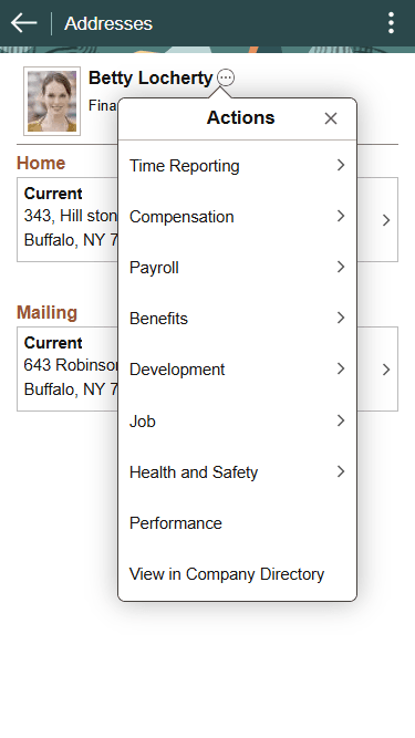 Common header for employee self-service fluid pages