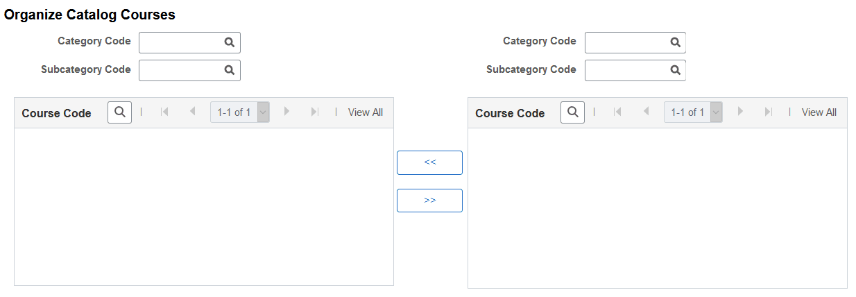 Organize Catalog Courses page