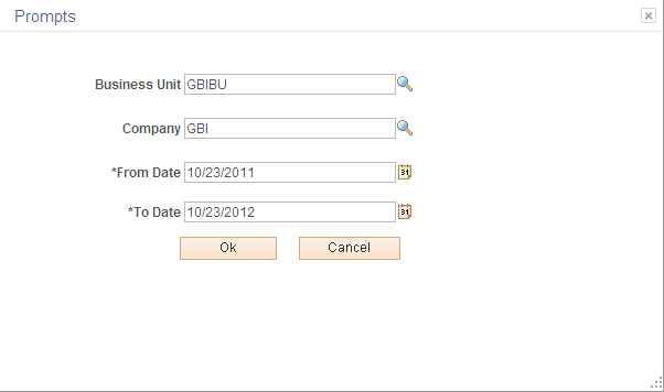 Prompts page for the administrator view of the Headcount Movement pivot grid