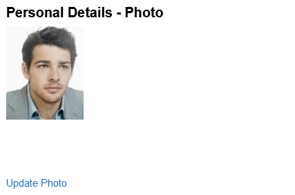 Personal Details - Photo page
