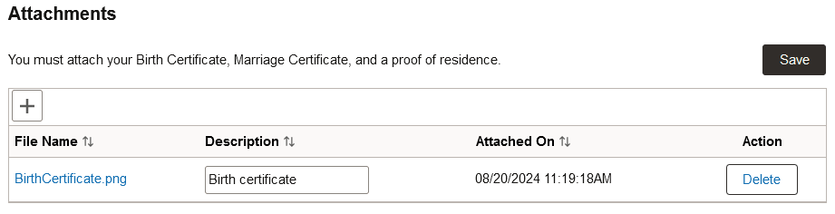 (Tablet) Attachments page