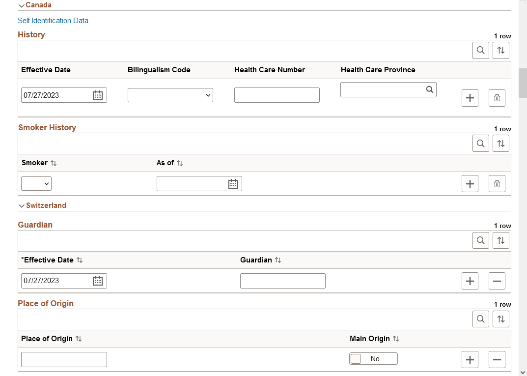 Person Data page - Regional section (3 of 12)