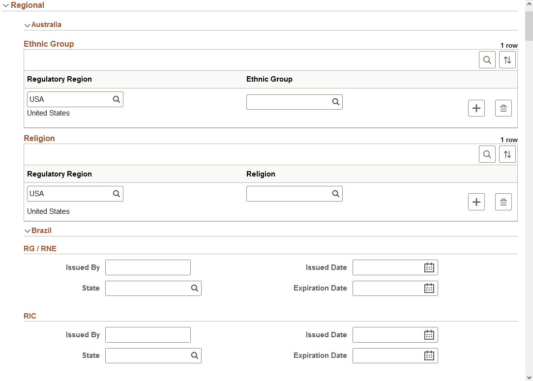 Person Data page - Regional section (1 of 12)