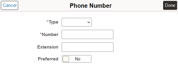 Phone Number Page