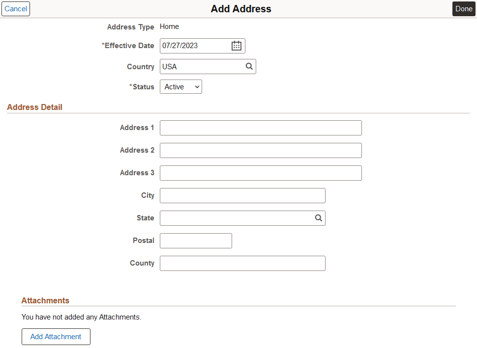 Add (Edit) Address Page