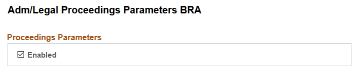 Adm/Legal Proceedings Parameters BRA page