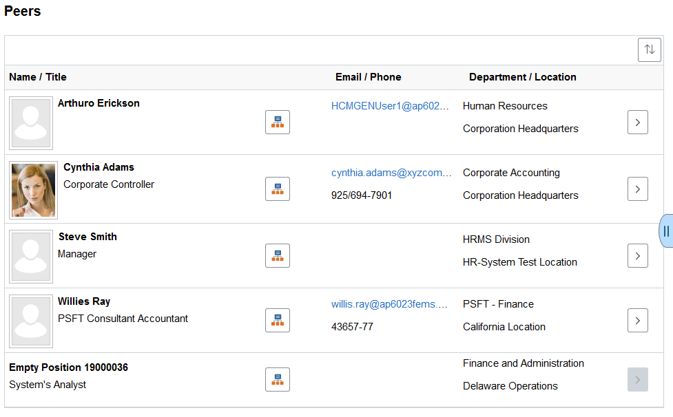 (Tablet) Profile - Peers page
