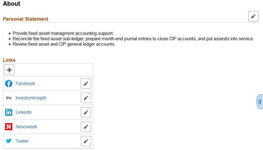 (Tablet) Profile - About page