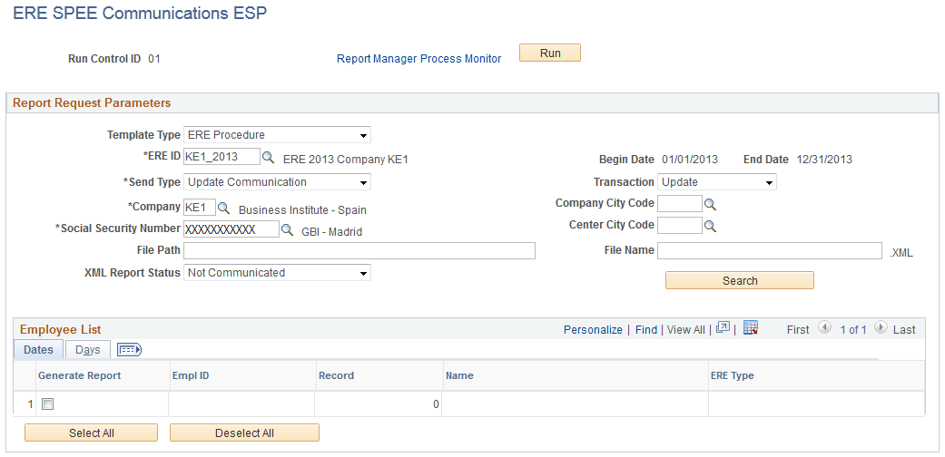 ERE SPEE Communications ESP page (ERE Procedure template)