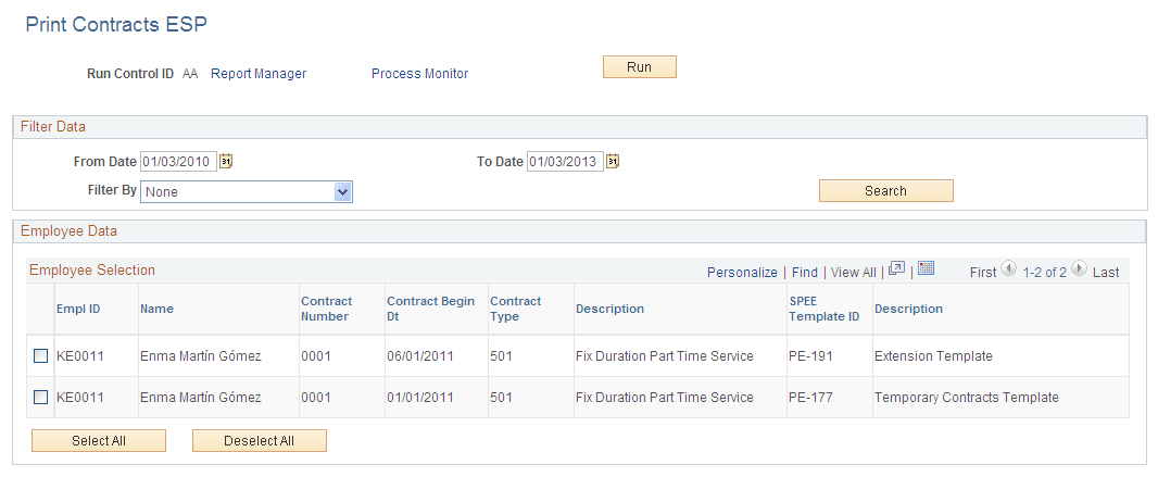 Print Contracts ESP page