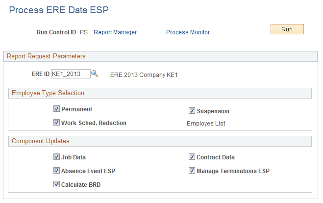Process ERE Data ESP page