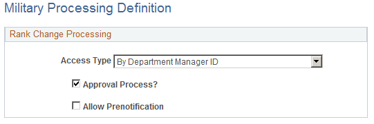 Military Processing Definition page