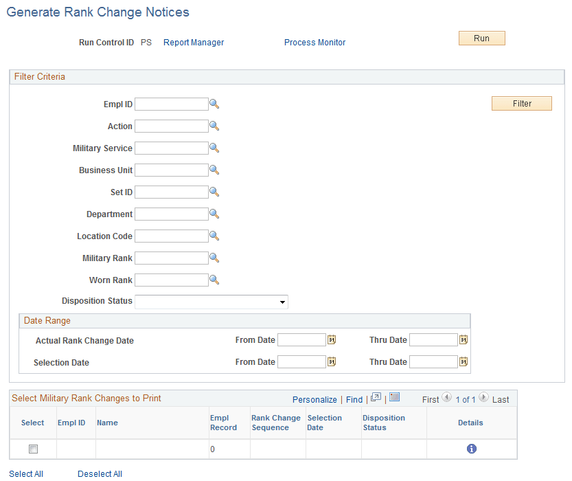 Generate Rank Change Notices page