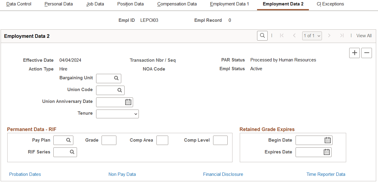 Employment Data 2 page