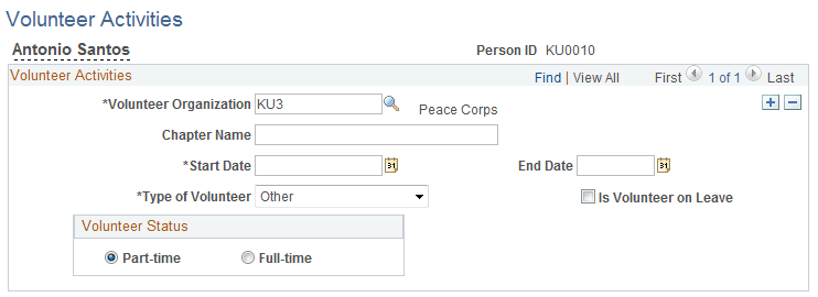 Volunteer Activities page