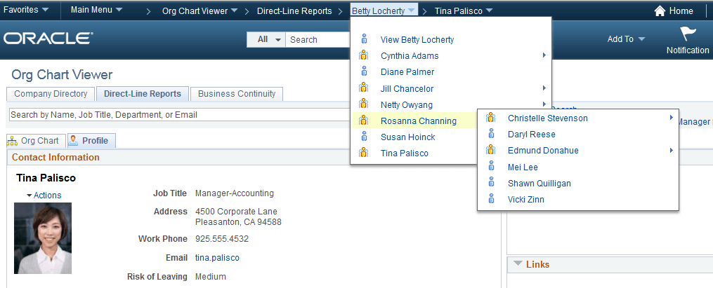 Example of the breadcrumb navigation using SmartNavigation fly-outs