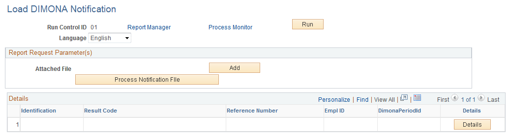 Load DIMONA Notification page