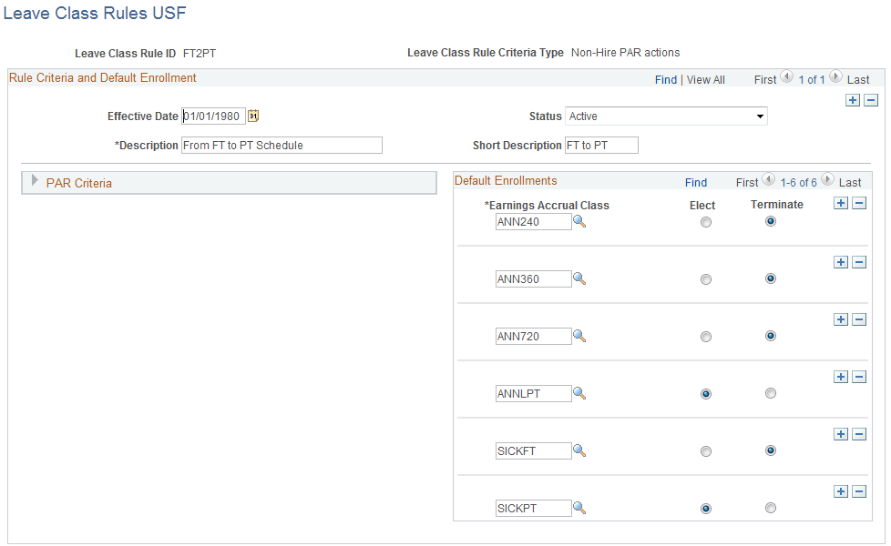 Leave Class Rules USF page