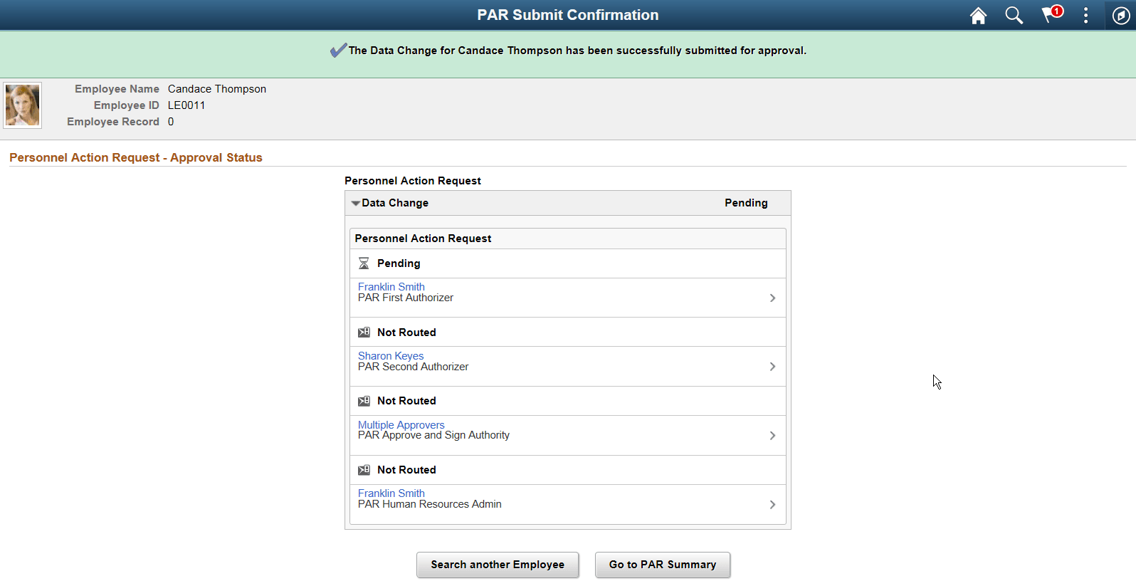 Submit Confirmation Page