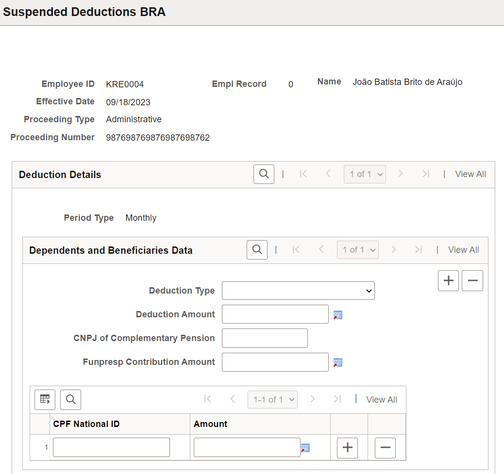 Suspended Deductions BRA Page