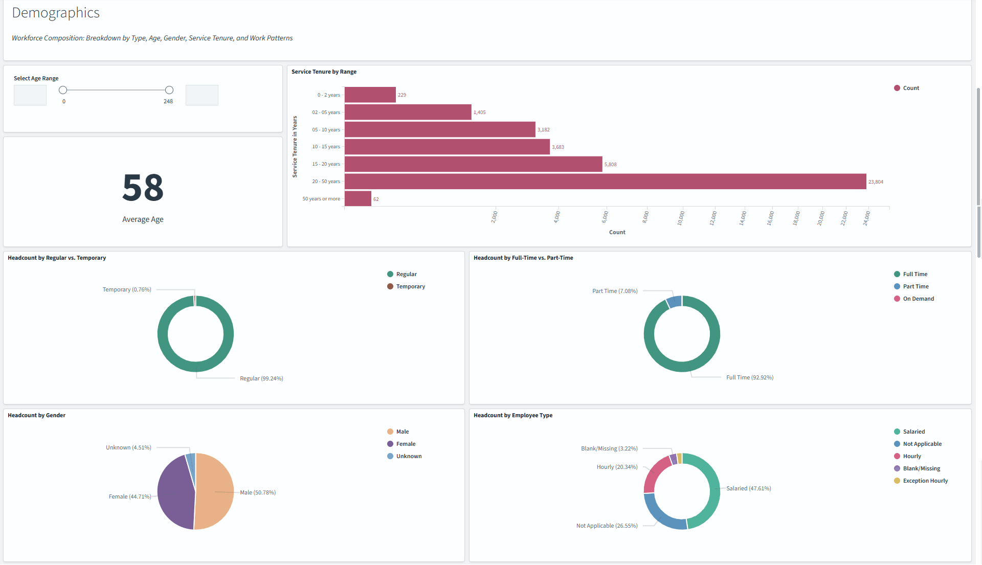 Current Headcount Insights dashboard (2 of 4)