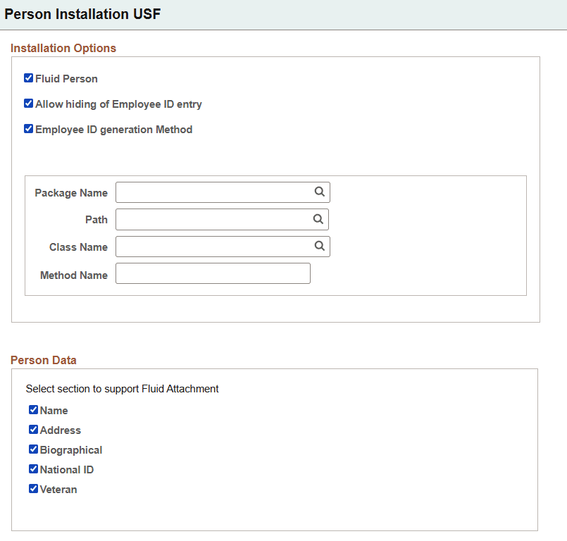 Person Installation USF page