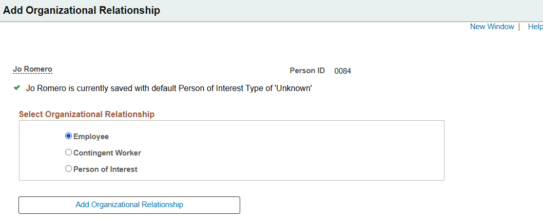 (USF) (Fluid) Add Organizational Relationship Page